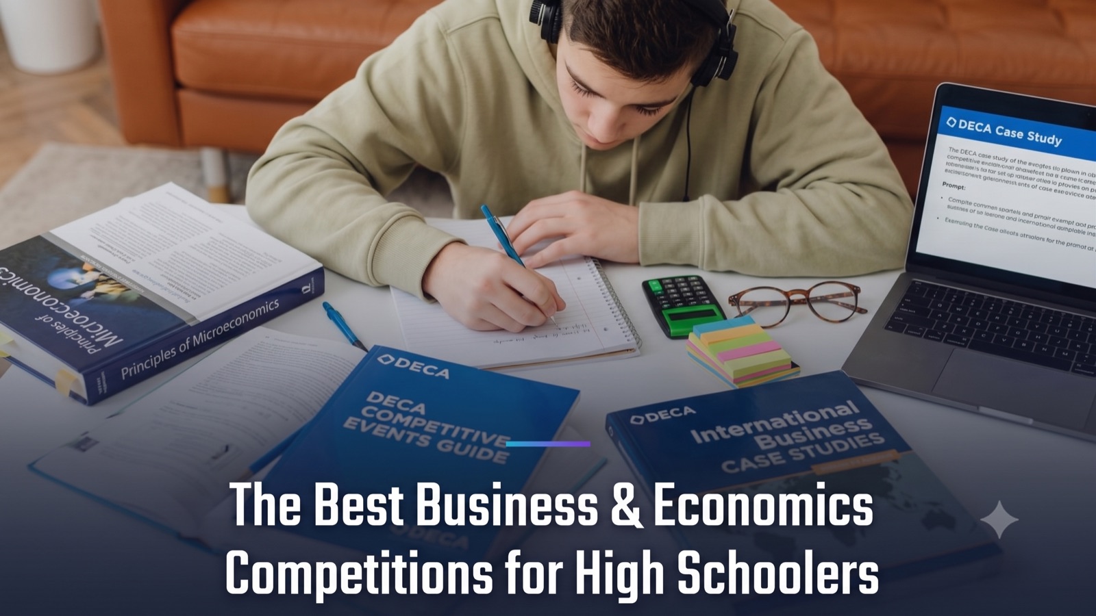 High schoolers presenting at a business and economics competition