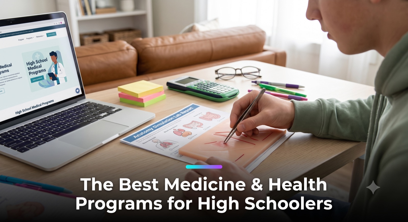 A high schooler exploring a medicine and health program