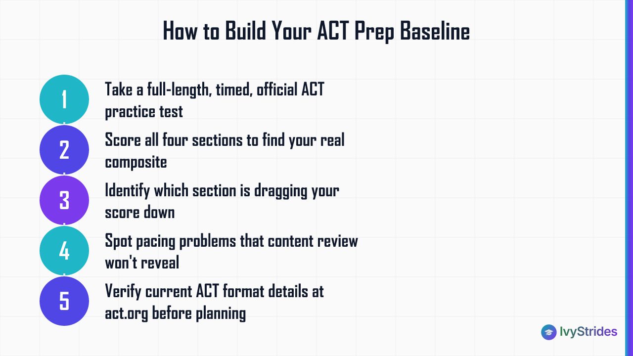 5-step process for establishing an ACT diagnostic baseline before choosing a prep path