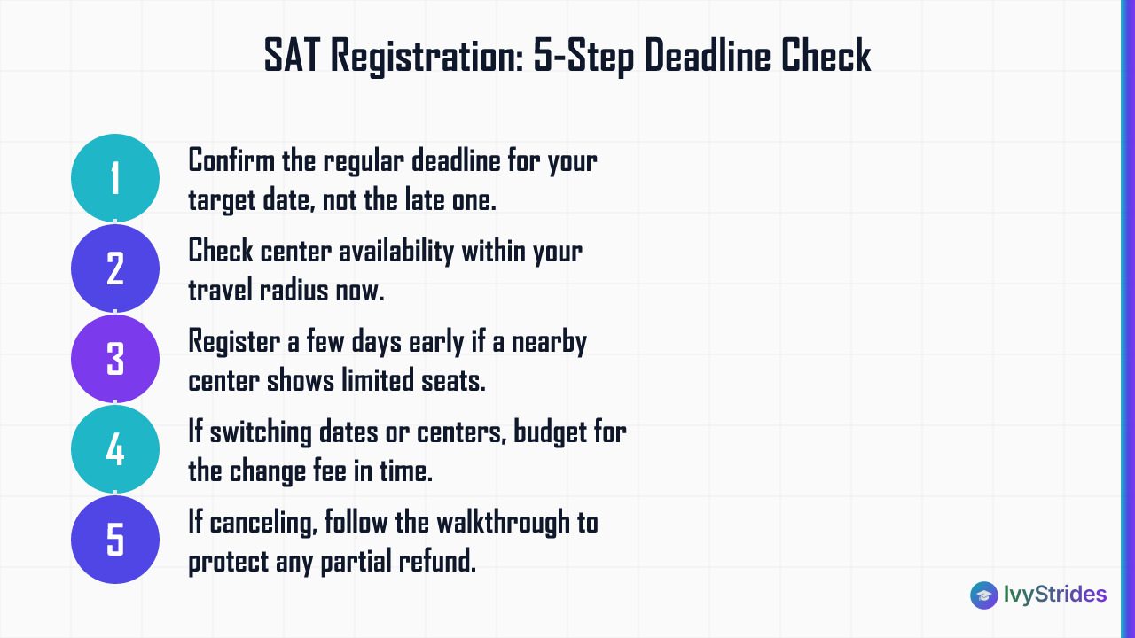 5-step SAT registration deadline checklist to secure a seat and avoid missing cutoffs or losing fees