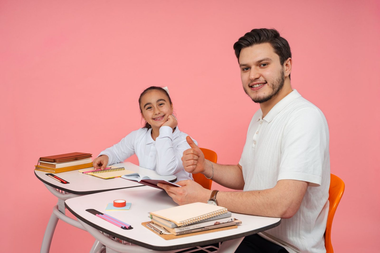 Student studying at a desk preparing for an exam