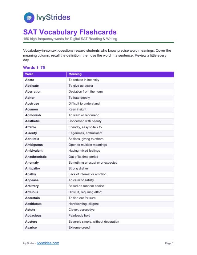 Vocabulary Flashcards preview
